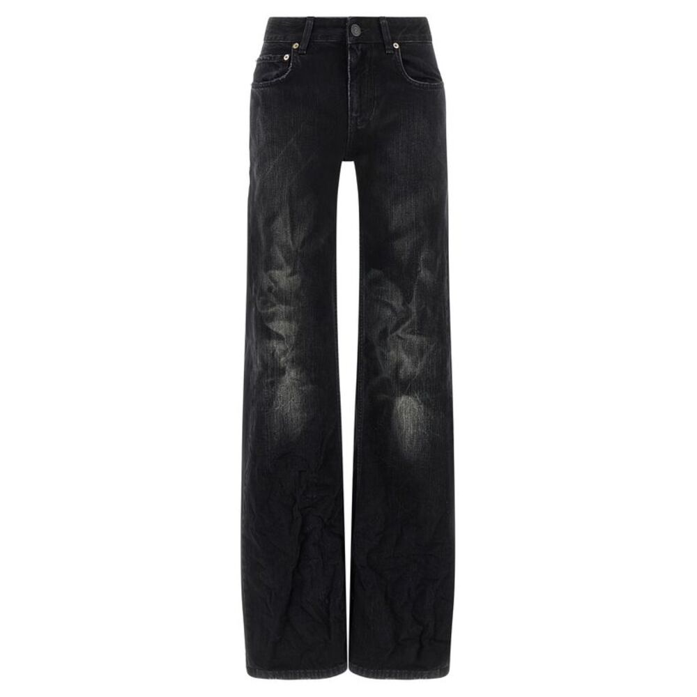 Balenciaga Black Cotton Flared Women's Jeans